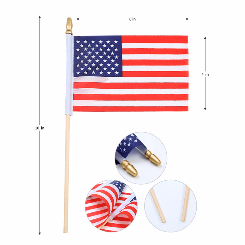 Vibrant Full Color Event Double-Sided Mini Handheld Flag