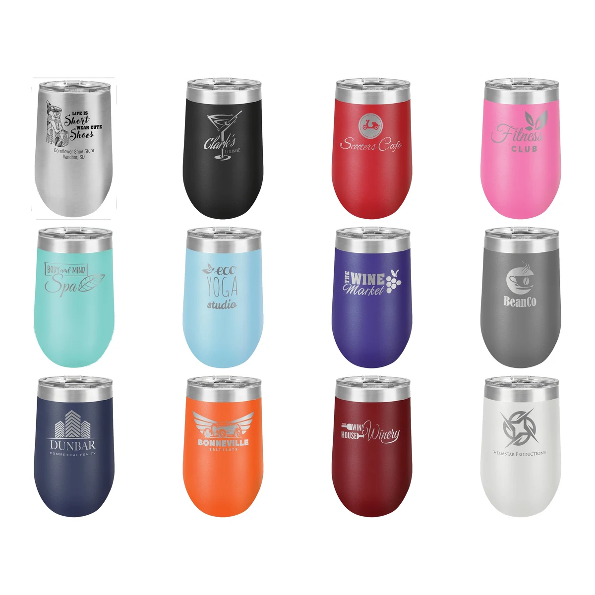 Polar Camel 16 oz. Vacuum Insulated Stemless Tumbler with Clear Lid 1
