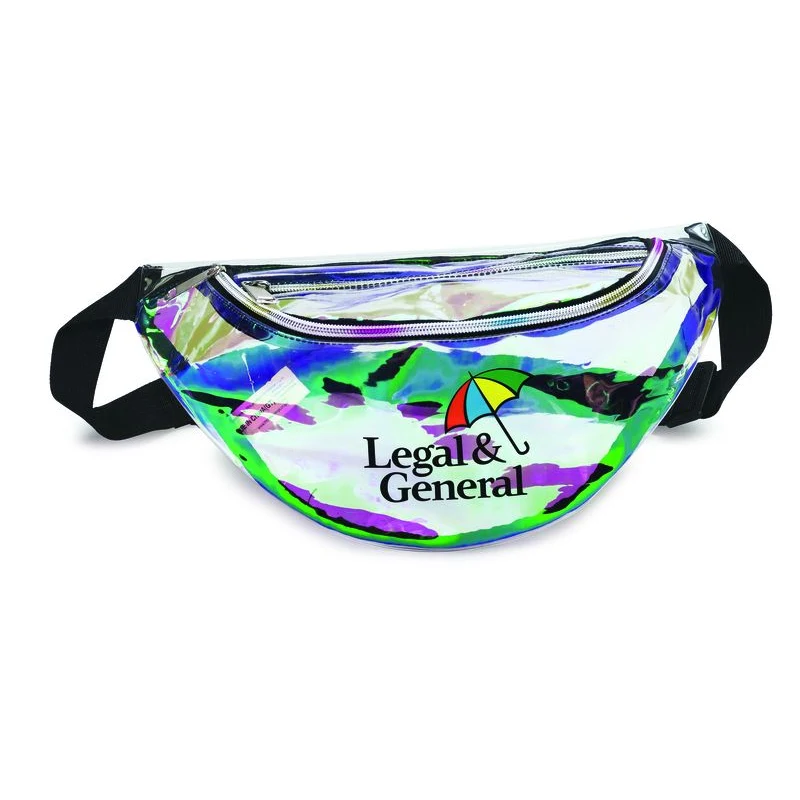 Clear Vinyl Holographic Zippered Fanny Pack 1