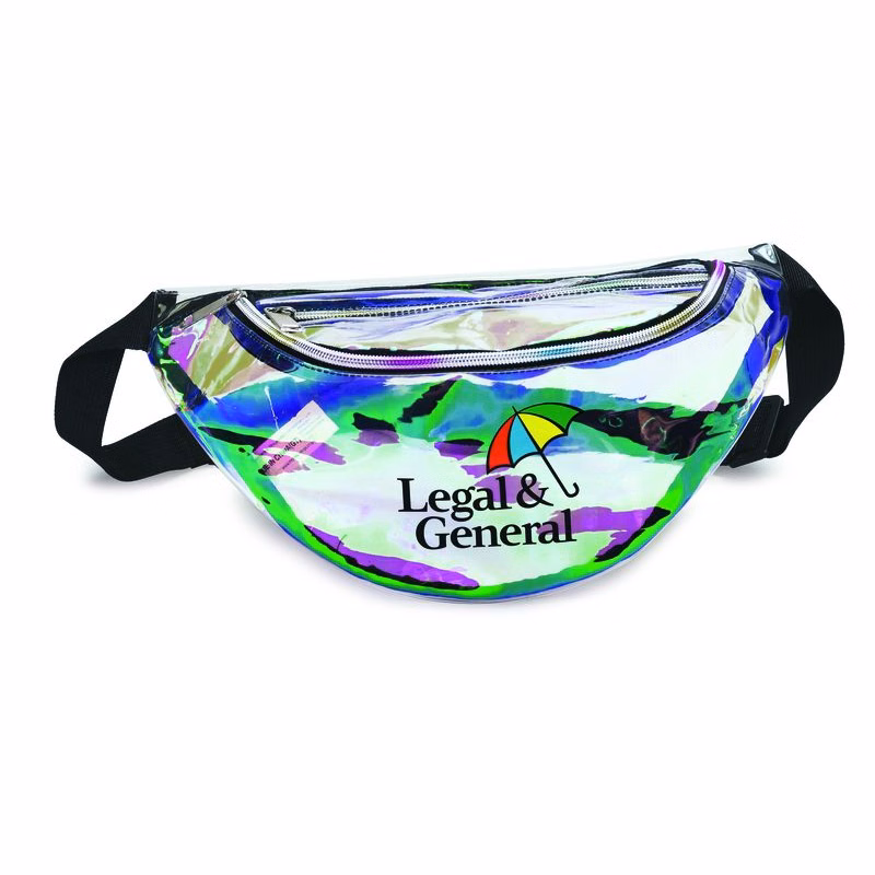 Clear Vinyl Holographic Zippered Fanny Pack