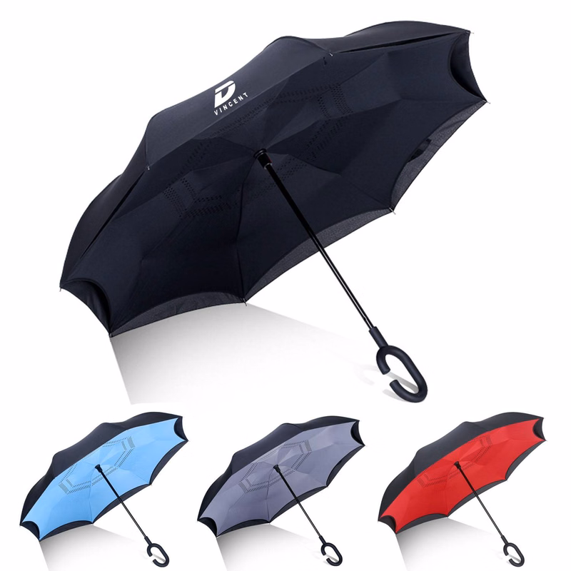 C-Shaped Handle Windproof Reverse automatic Folding Umbrella