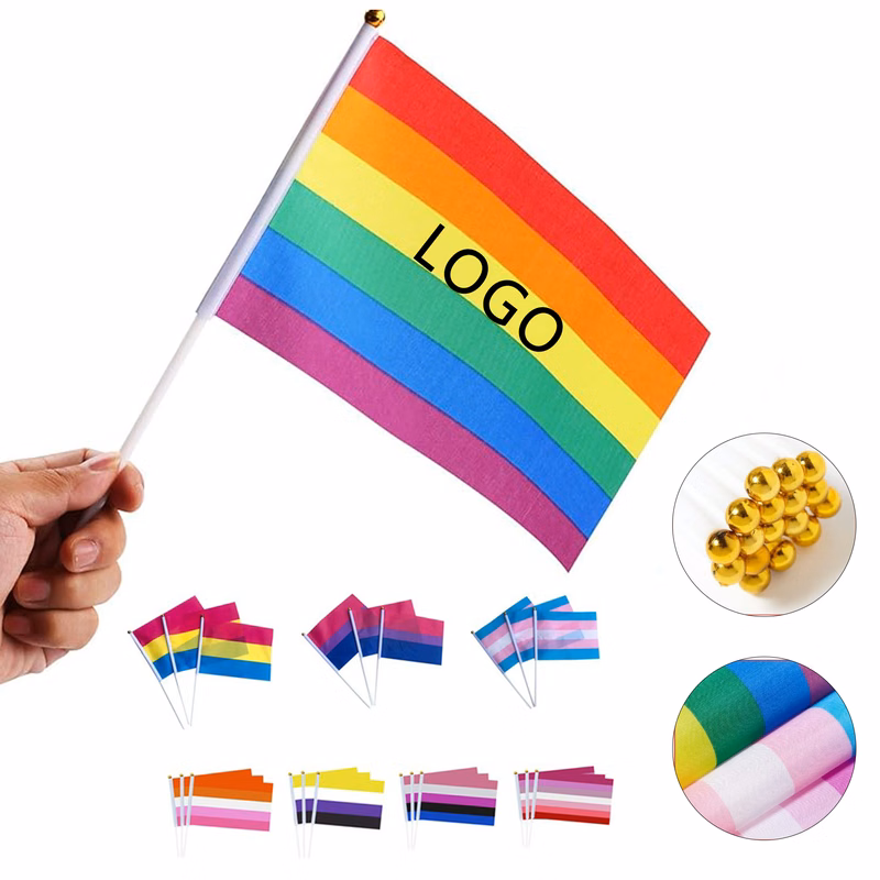 Rainbow Pride Vibrant Handheld Waving Flag