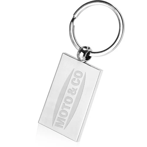 Silver Rectangle Key Chain 1