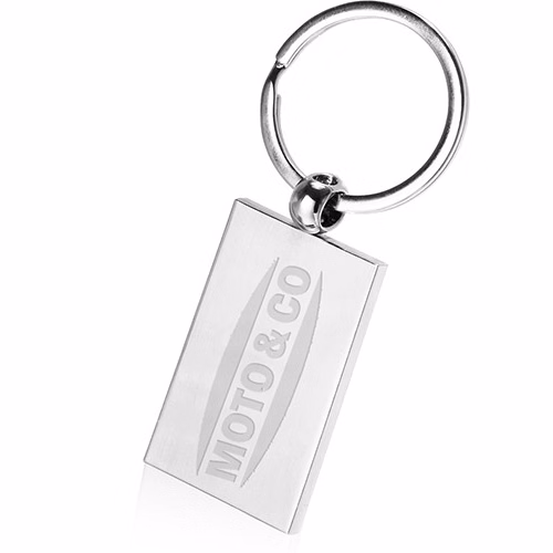 Silver Rectangle Key Chain