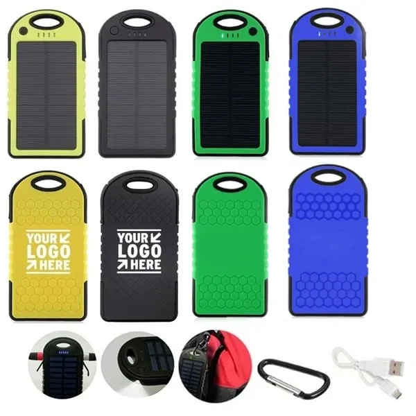 Quick Ship- 5000mah Water Resistant Solar Power Bank 1