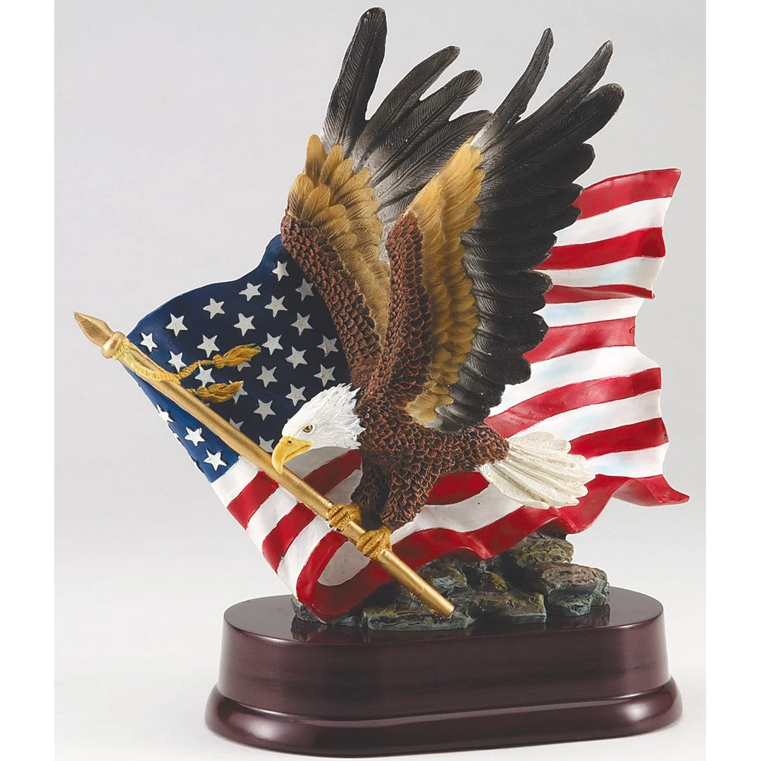 Eagle With Flag, Painted 10½" 1
