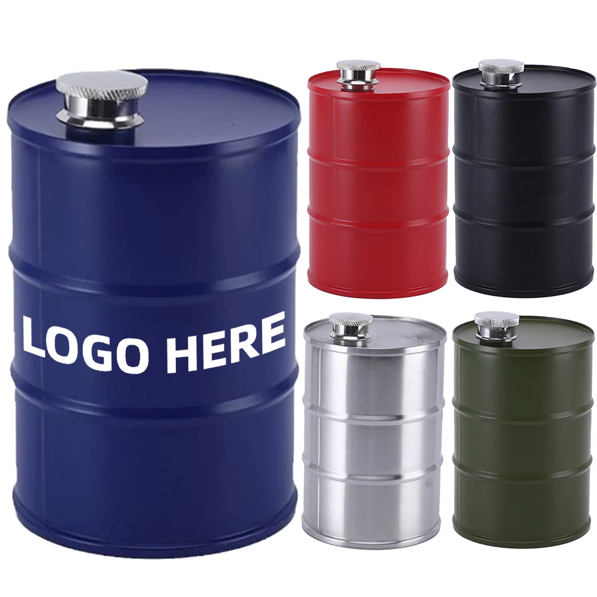 25oz Stainless Steel Oil Drum Wine Flask 1