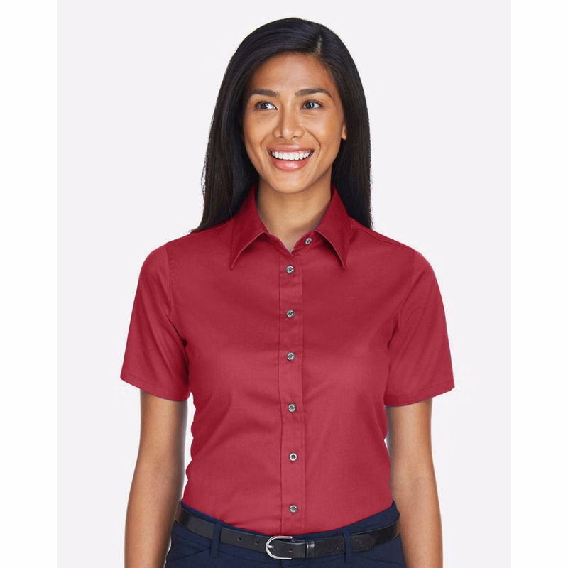Women's Easy Blend™ Short Sleeve Twill Dress Shirt with Stain-Release - M500SW