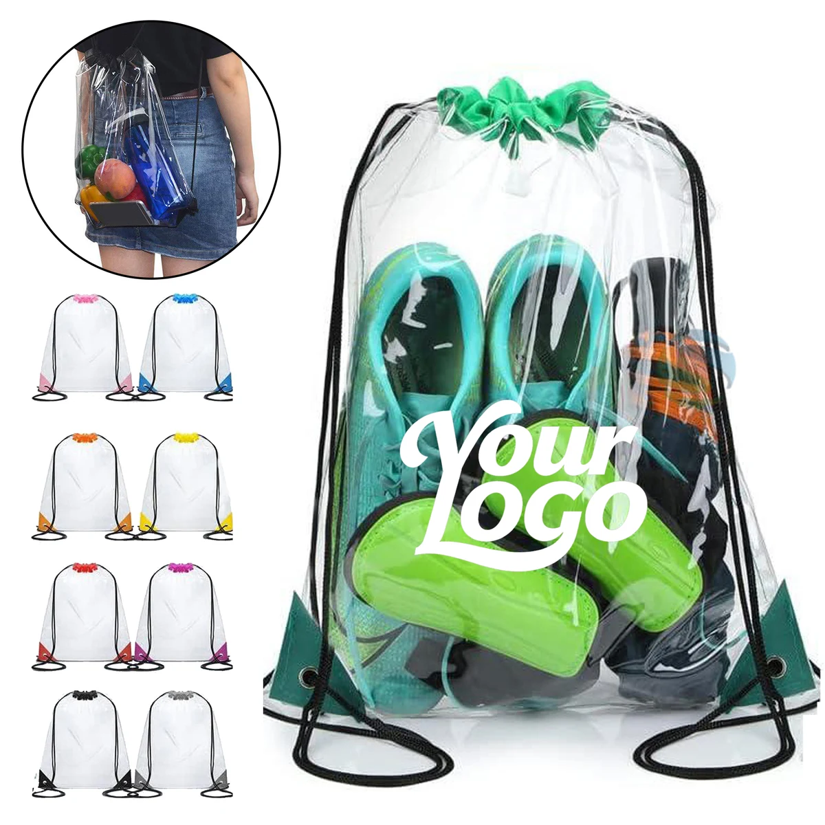 Clear Drawstring Bag Stadium Backpack 1