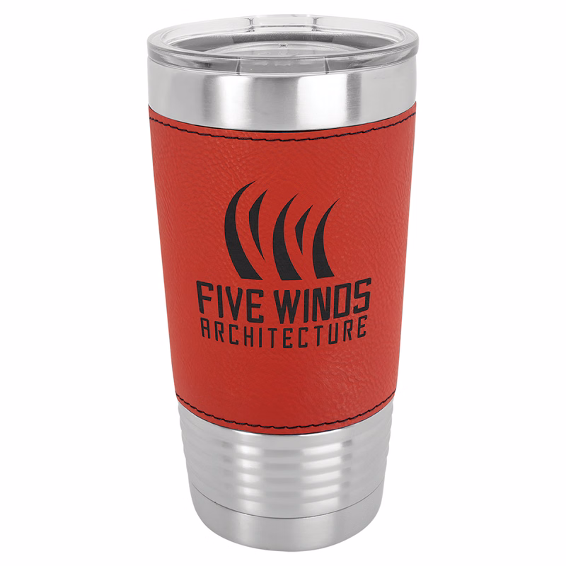 20 oz Laserable Leatherette Polar Camel Tumbler w/ Clear Lid
