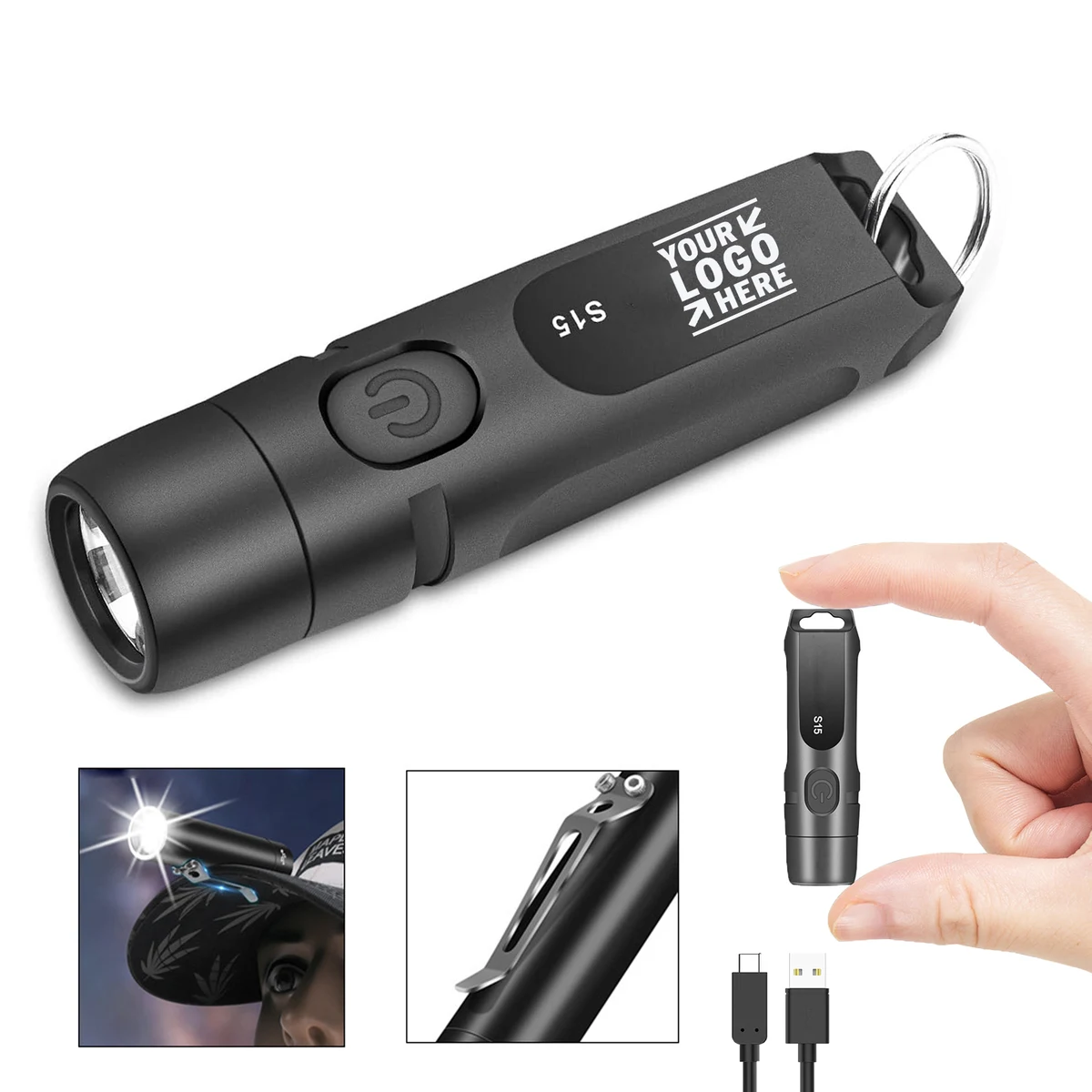 Camping Travel Rechargeable Keychain 650 High Lumens EDC Pocket Mini Flashlight
1