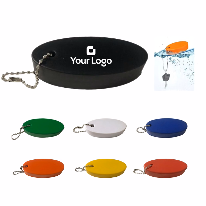 Custom Logo PU Foam Oval Floating Keychain