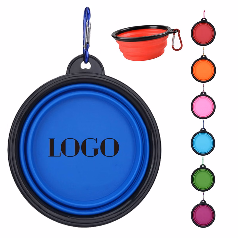 Outdoor Travel Foldable Pet Feeding Bowl With Carabiner