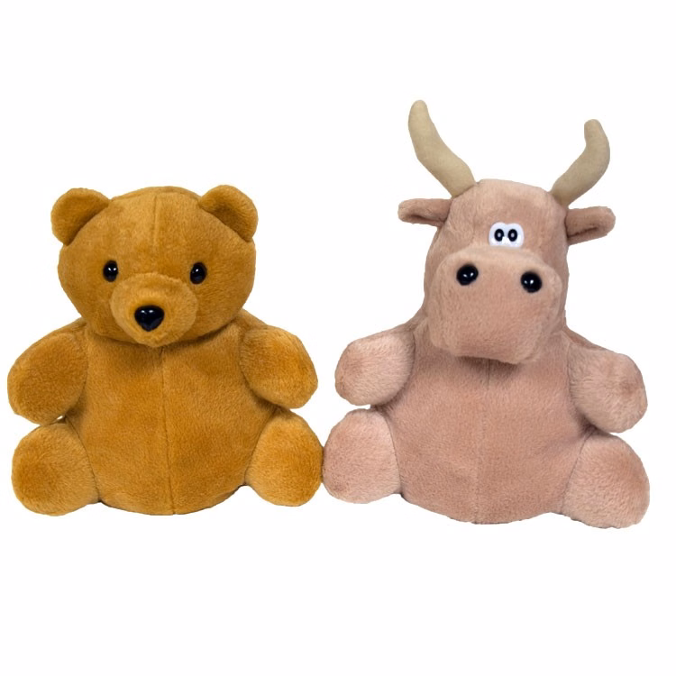 7" Bear/Tan Bull Reversible Puppet