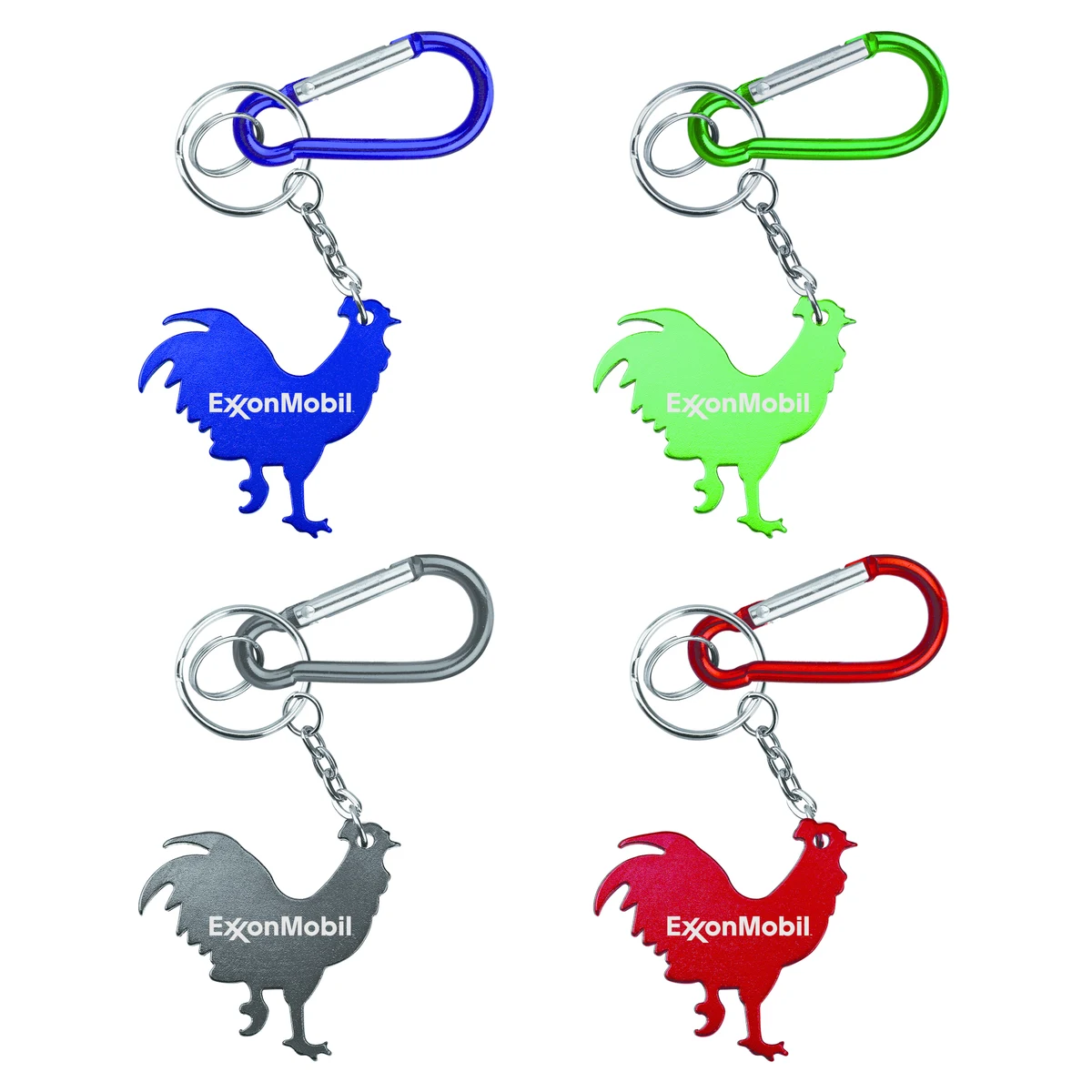 Rooster Shape Bottle Opener with Key Chain & Carabiner 1