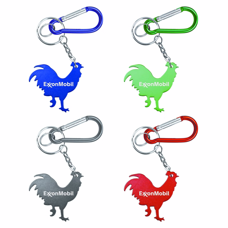 Rooster Shape Bottle Opener with Key Chain & Carabiner