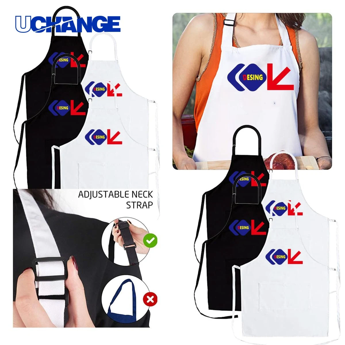 Adjustable Neckline Restaurant Apron 1