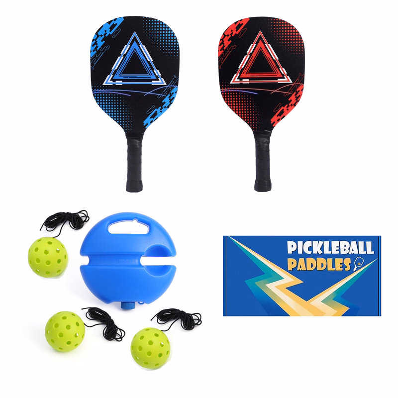 Wooden Pickleball Set w/ Rebound Trainer