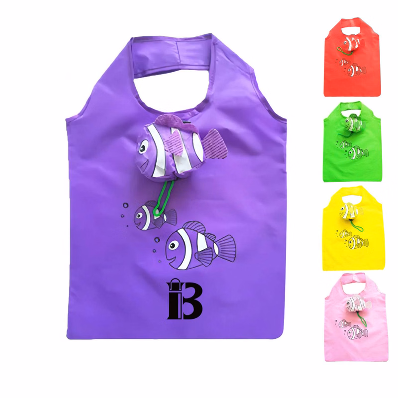 Foldable fish grocery tote bags