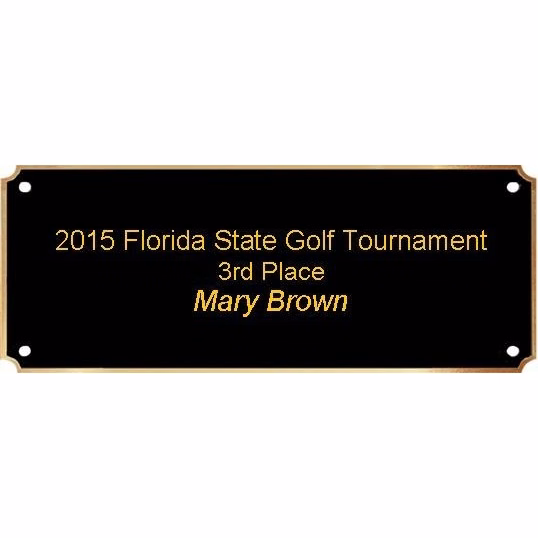 3" x 7" Engraved Header Plate with Gold Border