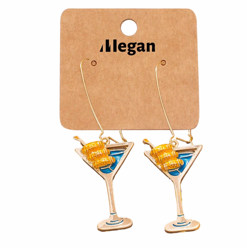 Metal Cocktail Cup Earrings