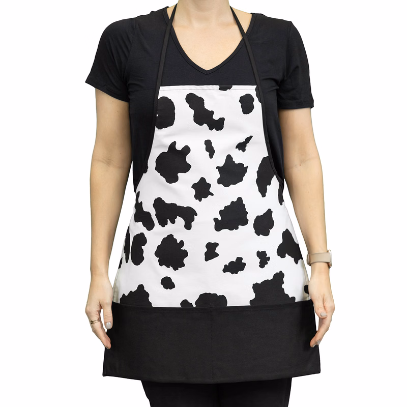 Pouch Pocket Cow print Apron