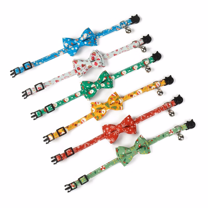 Christmas Bow Tie Pet Collars
