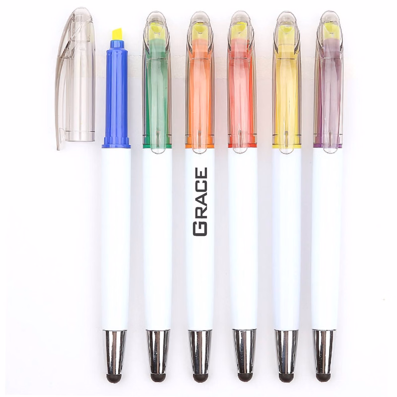 2-in-1 Touch Stylus Pen Fluorescent Highlighter
