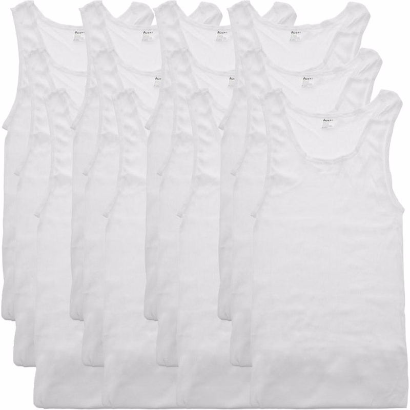 Men's Ribbed Tank Tops - White