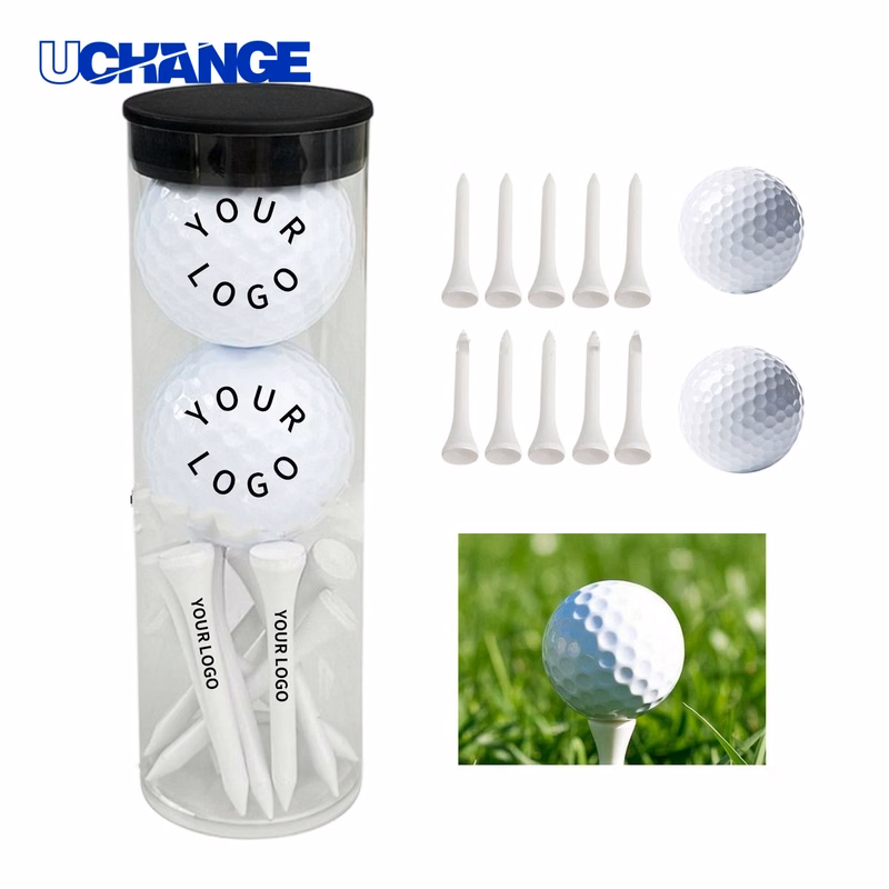 Rubber Golf Ball with Wooden Tee Set