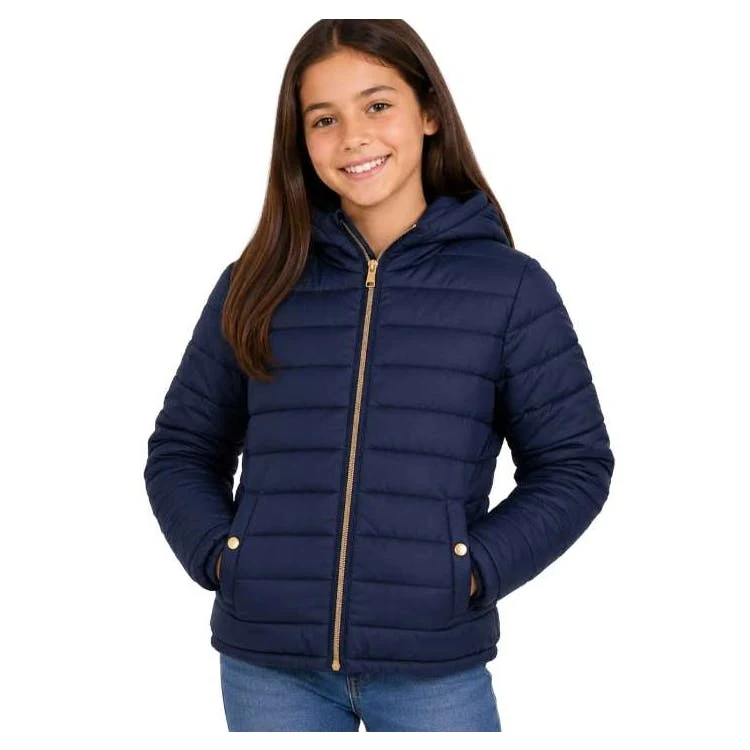Girls' Reversible Sherpa-Lined Jacket - Size 7-14 Navy 1