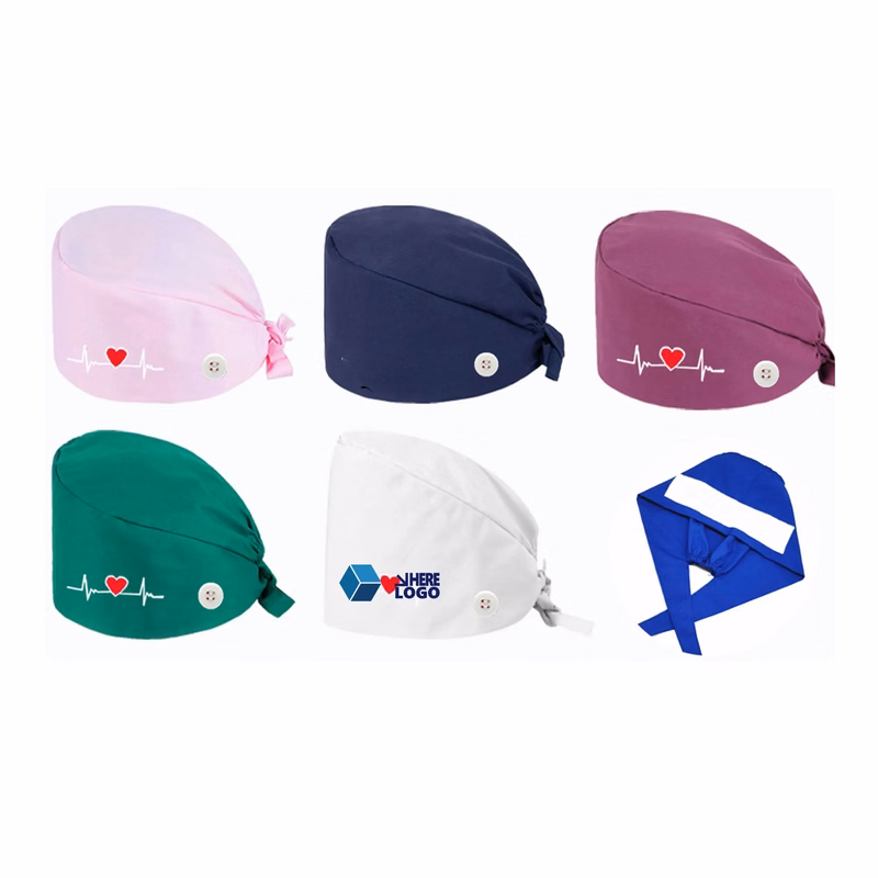 MOQ50 Adjustable Nurse Surgical Cap With Buttons