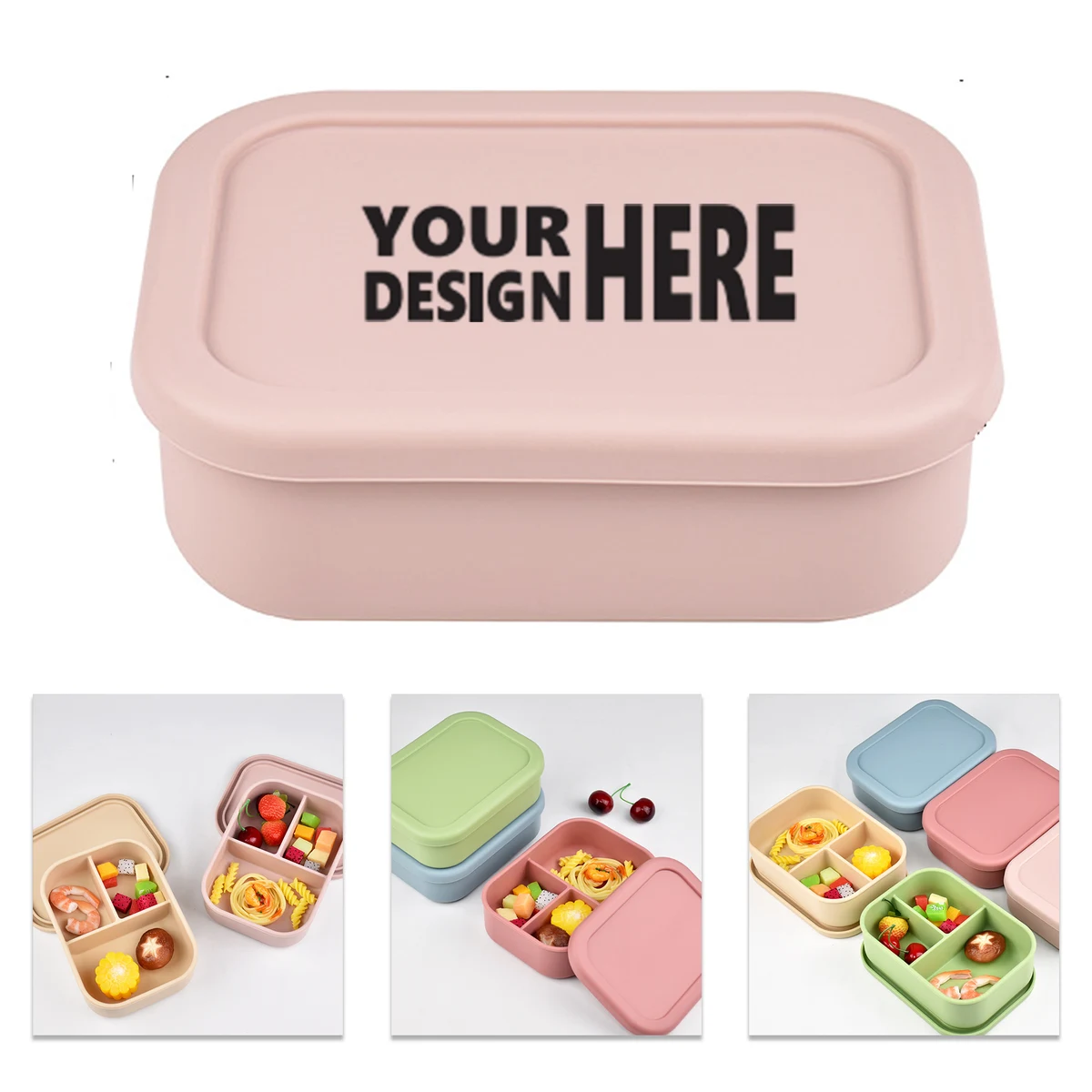 Silicone Divided Bento Lunch Box 1