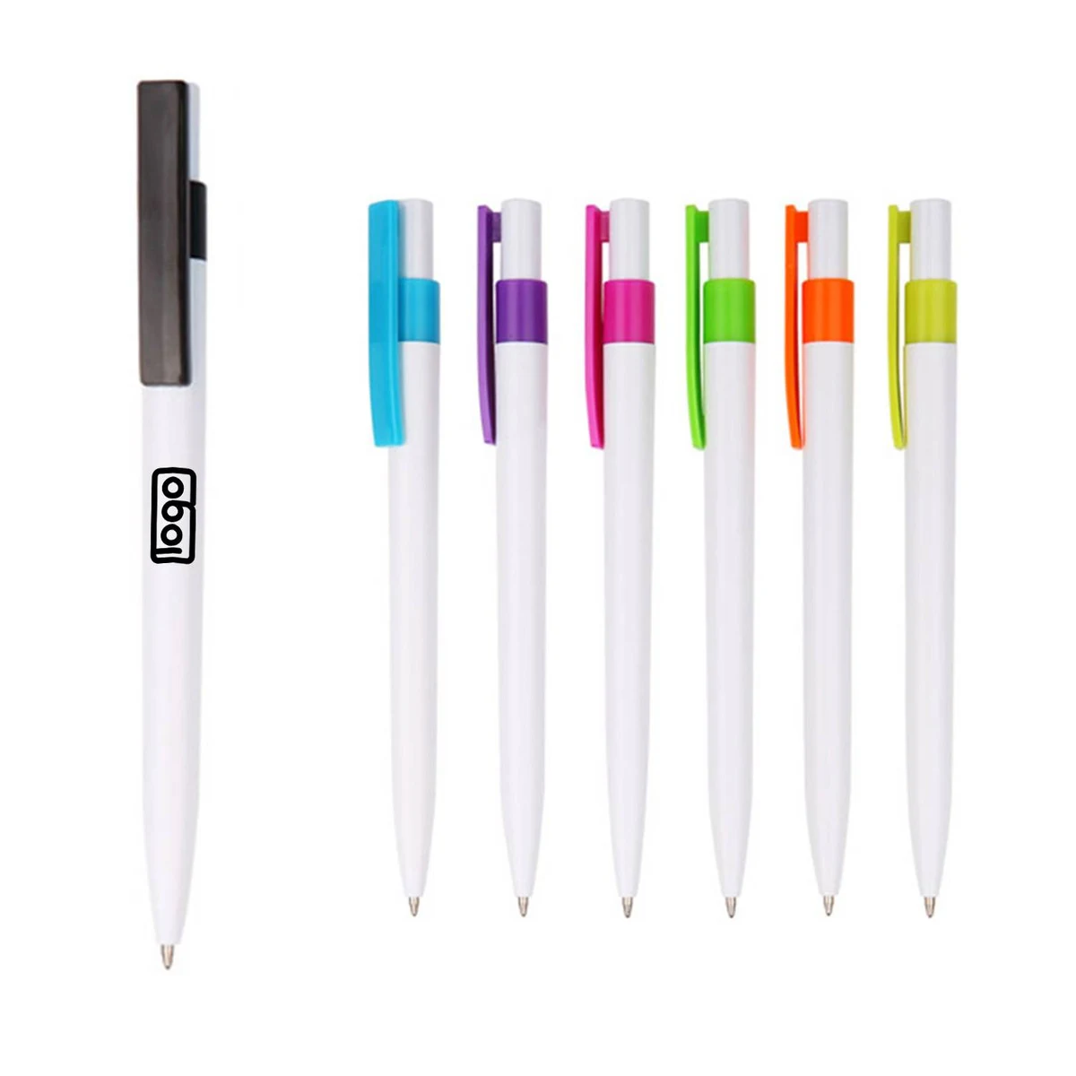 Retractable Ballpoint Pen with Clip, custom pen with logo imprint 1