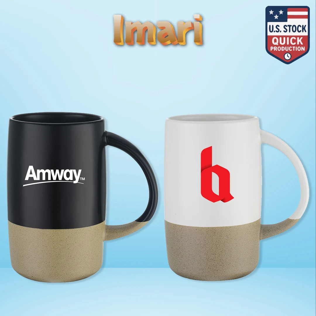 Imari 17oz Two-Tone Ceramic Mug with Smooth Finish and Sandstone Base 1