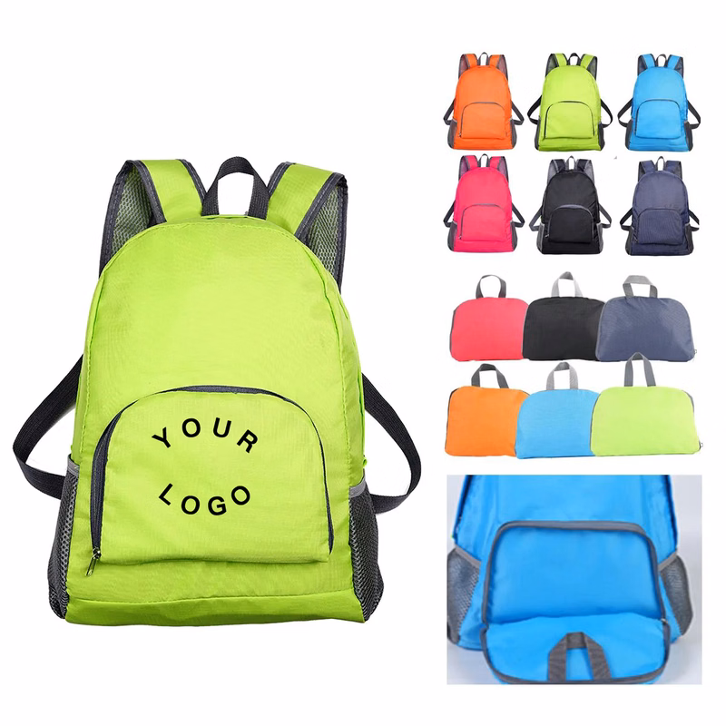 Coated Nylon Foldable Backpack for Travel or Camping