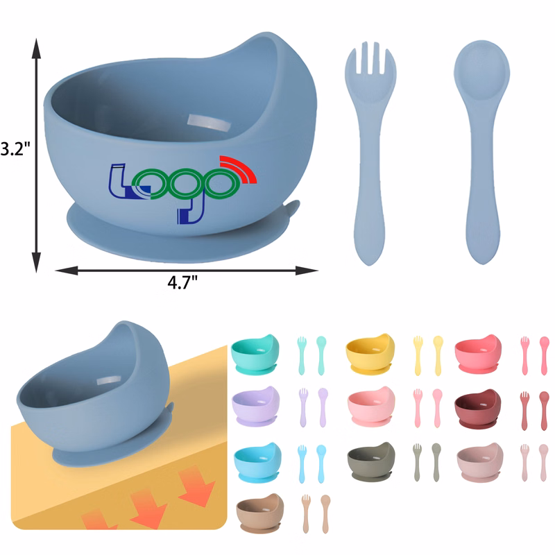 Stable Toddler Suction Cup Silicone Bowl Set