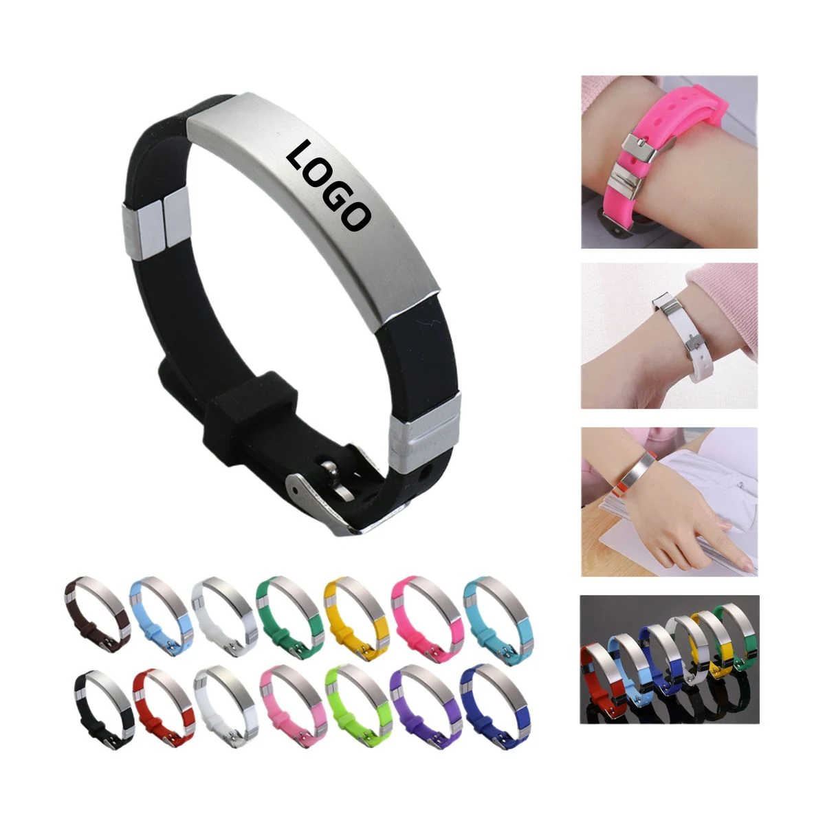 Customizable Logo Fitness Marketing Wristband 1
