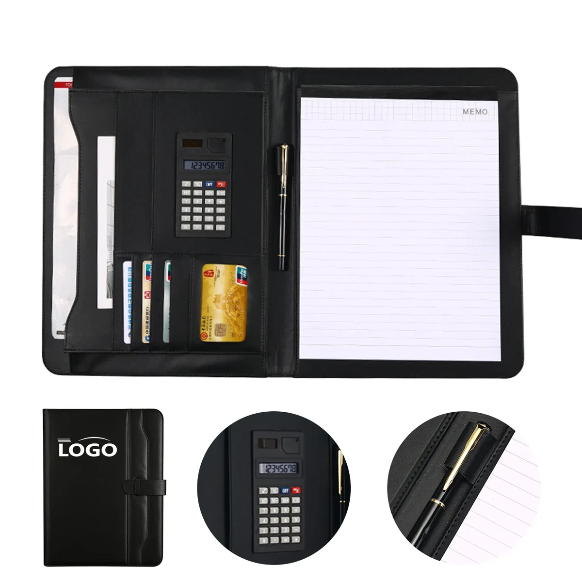 PU Leather Business Portfolio with Calculator and Notebook 1