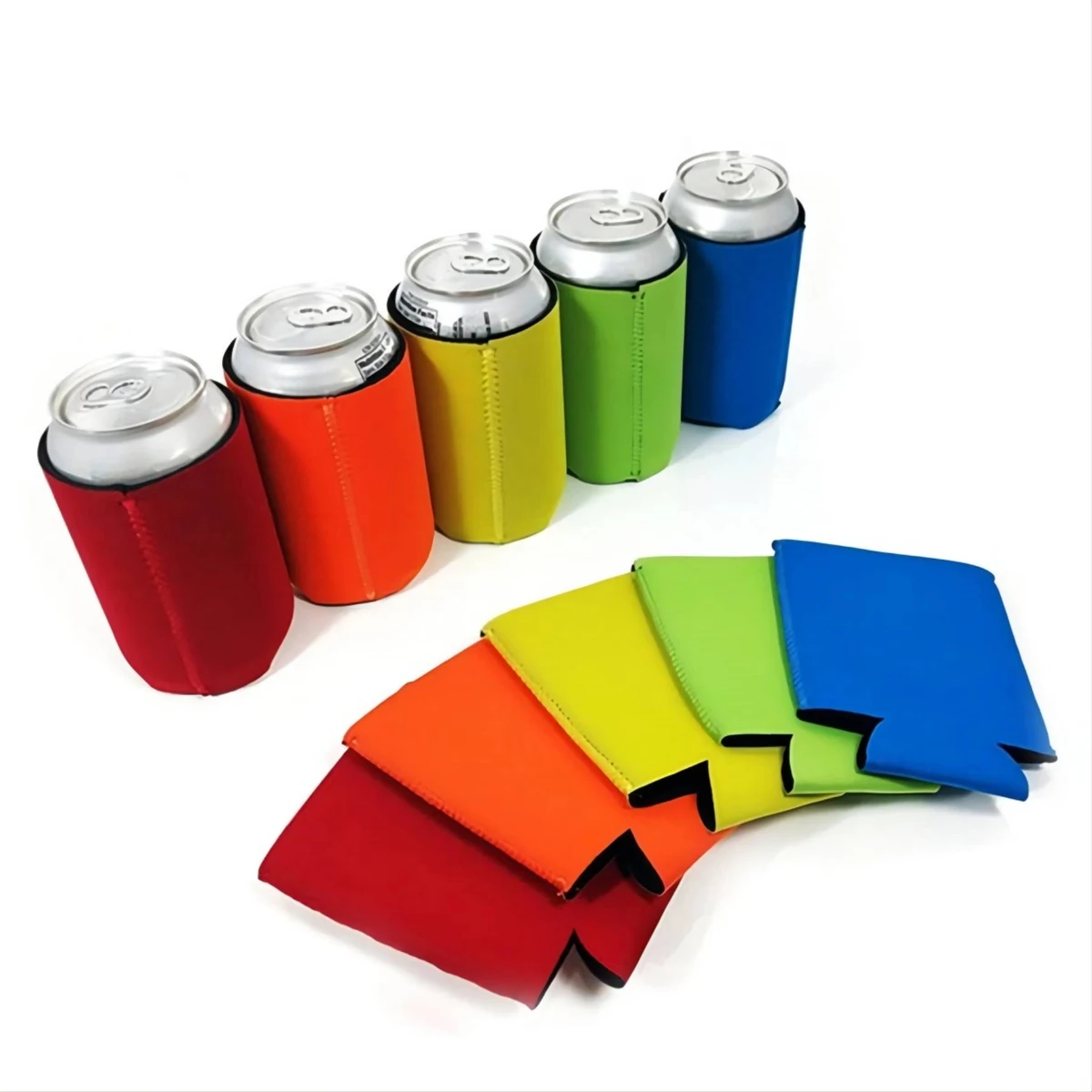 Collapsible Neoprene Can Cooler Sleeve, custom koozie with logo imprint 1