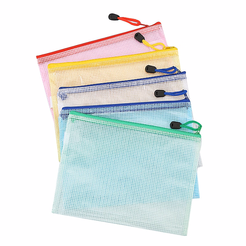 Transparent zipper file bag