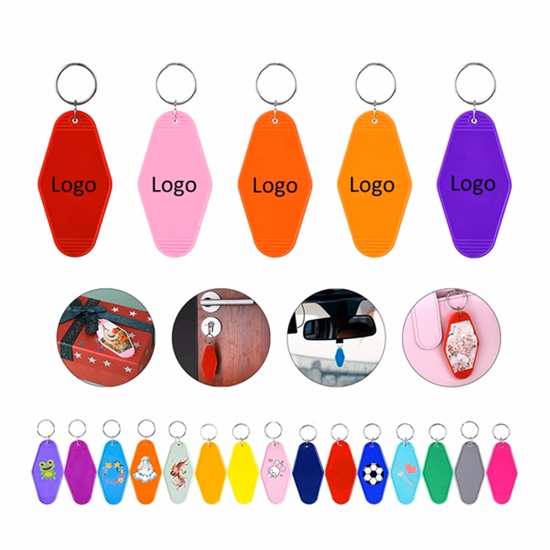 Color Custom Plastic Hotel Diamond Keychain