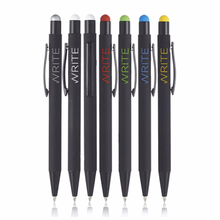 Rubberized Color Pop Pen with Stylus