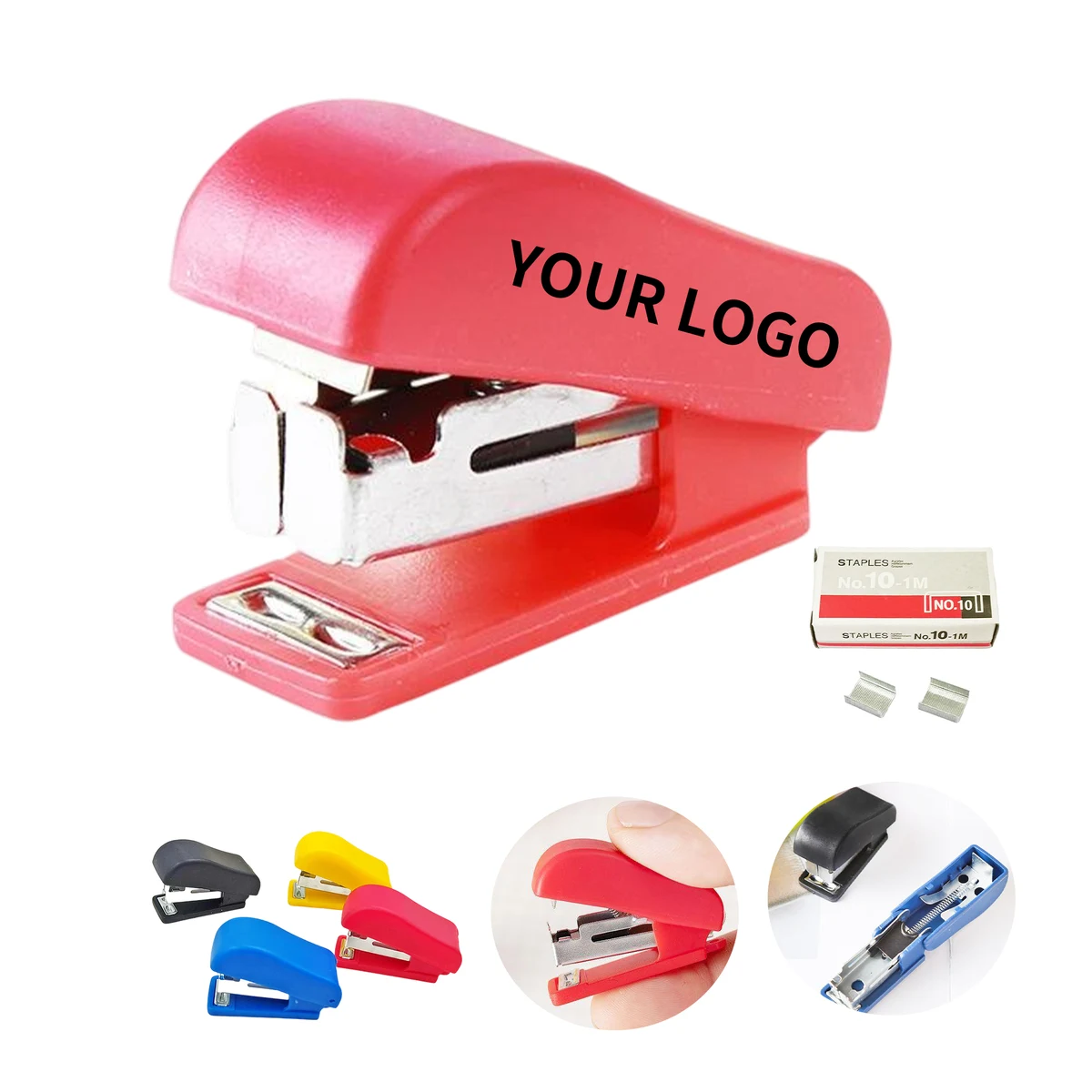 Plastic Mini Handheld Stapler With Staples 1.5 x 0.63" 1