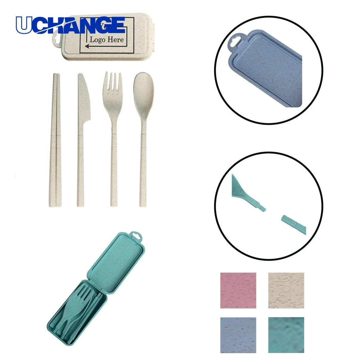 Biodegradable Wheat Straw Cutlery Set for Daily Dining 1