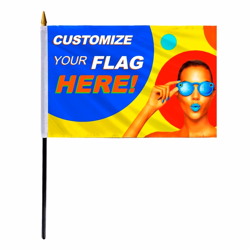 12" x 18" Custom Stick Flag - Digital Print