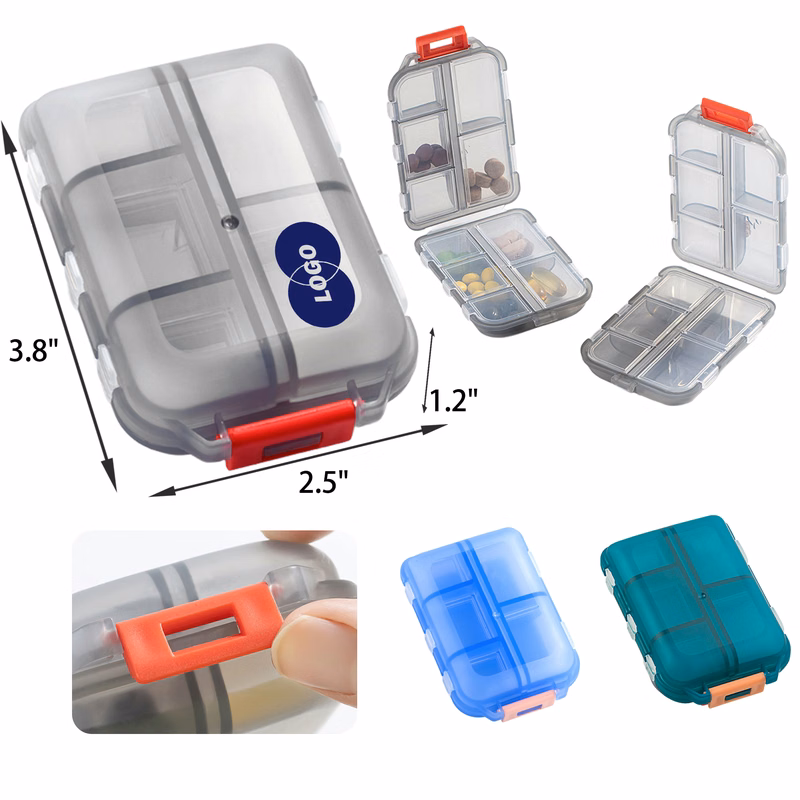 Secure 10 Cell Portable Transparent Medicine Box