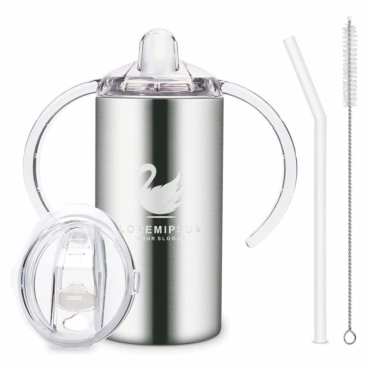 12oz Stainless Steel Sippy Cups for Toddlers with Handles, Spill Proof Double Wall Vacuum Insulated 1