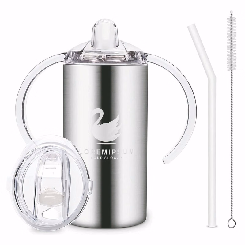 12oz Stainless Steel Sippy Cups for Toddlers with Handles, Spill Proof Double Wall Vacuum Insulated