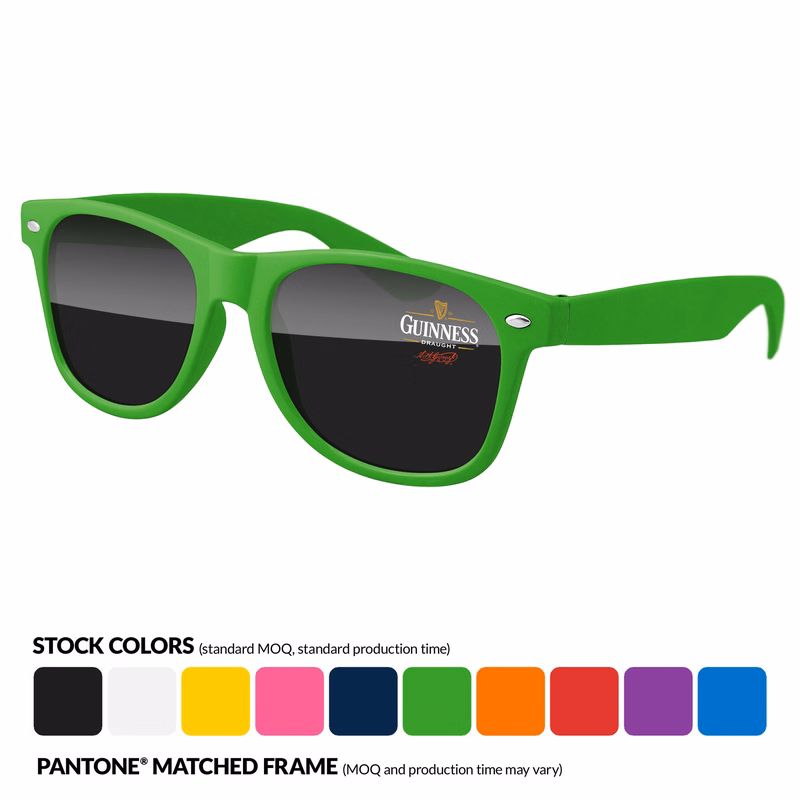 Retro Sunglasses w/ corner lens imprint (multi-color)